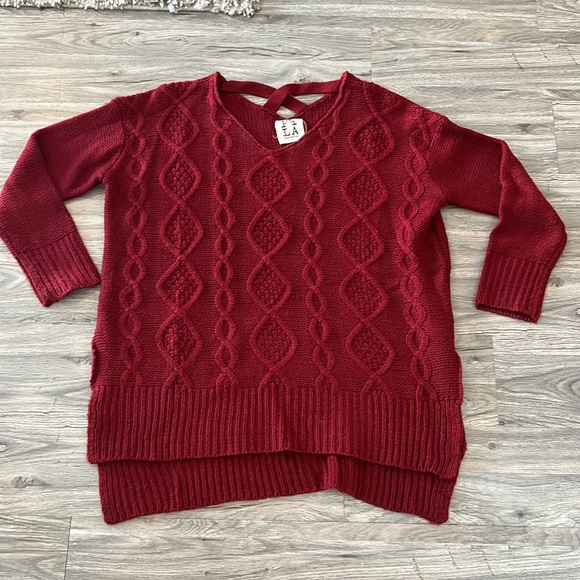 PPLA INDIGO SWEATER IN BURGUNDY size Small - Picture 3 of 7